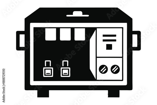 fuse box line art silhouette vector illustration