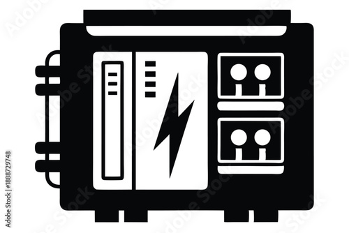 fuse box line art silhouette vector illustration