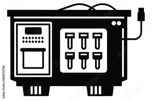 fuse box line art silhouette vector illustration