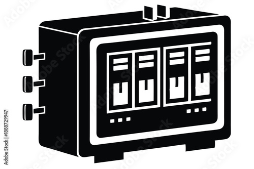 fuse box line art silhouette vector illustration