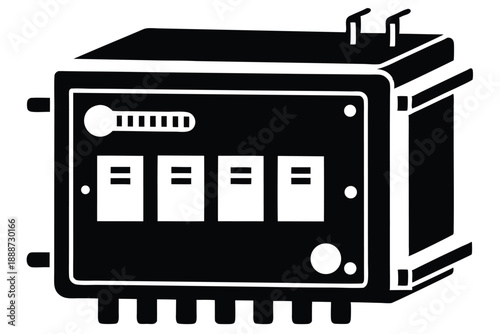 fuse box line art silhouette vector illustration