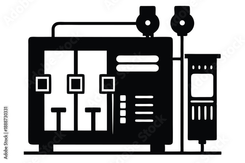 fuse box line art silhouette vector illustration