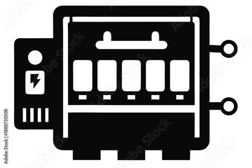 fuse box line art silhouette vector illustration