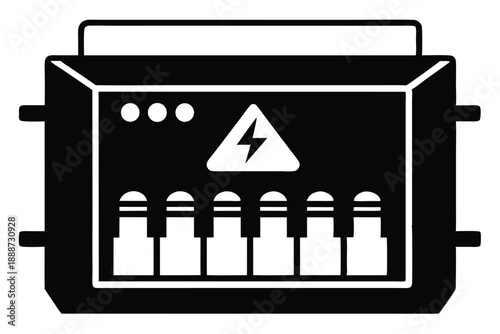 fuse box line art silhouette vector illustration