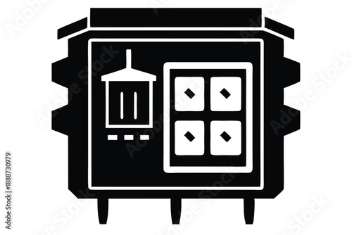 fuse box line art silhouette vector illustration
