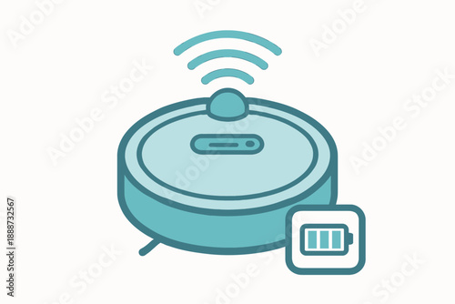 Smart Vacuum Cleaner with Full Battery and Wireless Connectivity.