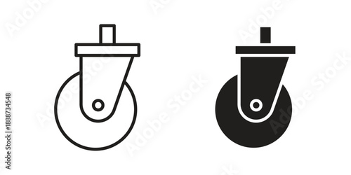Cart trolley wheel icon vector logo design element. Vector emblem template.