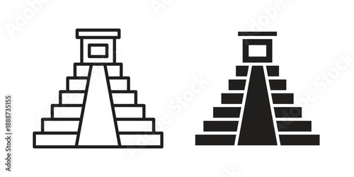 Chichen Itza icon vector logo design element. Vector emblem template.