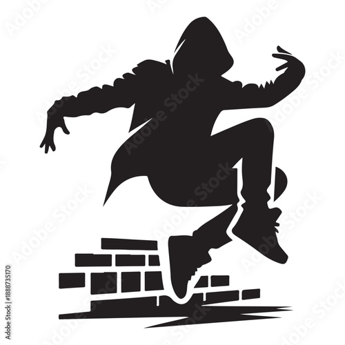street hip hop dance style vector silhouette clip art logo design illustration icon collection.
