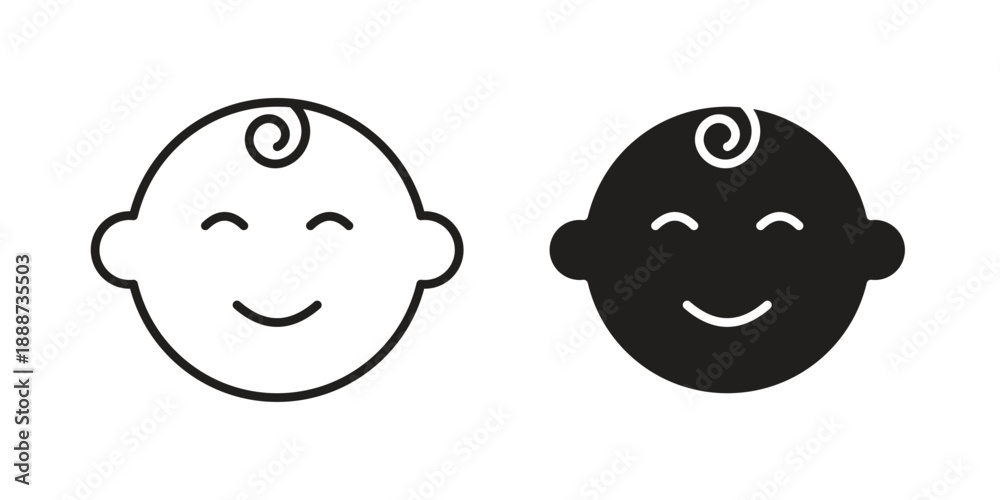 Fototapeta premium Child face icon vector logo design element. Vector emblem template.