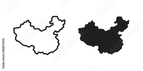 China map icon vector logo design element. Vector emblem template.