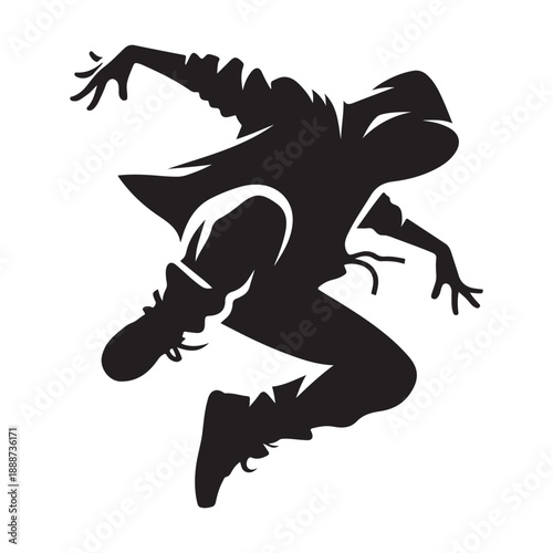 street hip hop dance style vector silhouette clip art logo design illustration icon collection.
