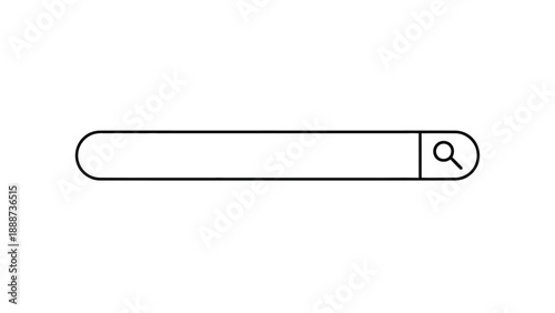 Simple black and white outline of a universal web search bar interface element icon