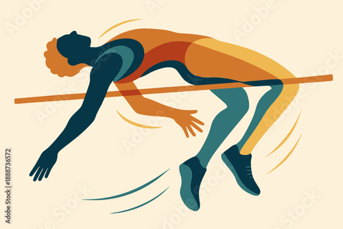 High Jumper Clearing the Bar with Determination and Skill.