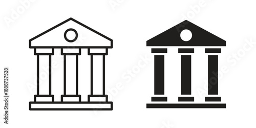 Courthouse icon vector logo design element. Vector emblem template.