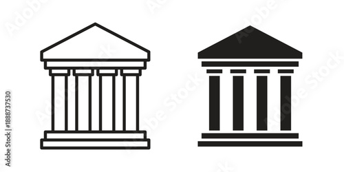 Courthouse icon vector logo design element. Vector emblem template.