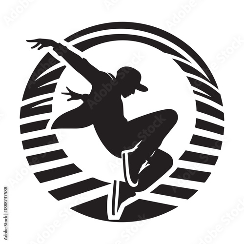 street hip hop dance style vector silhouette clip art logo design illustration icon collection.
