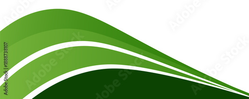 Abstract green curved banner background. vector illustration