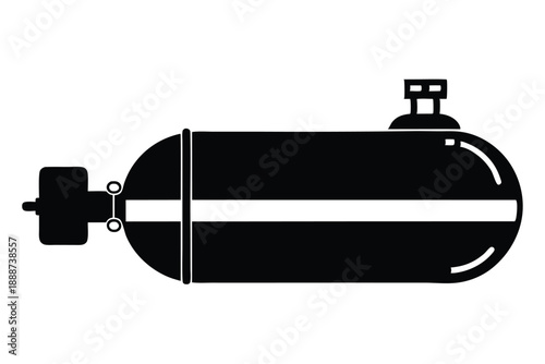 scuba tank line art silhouette vector illustration