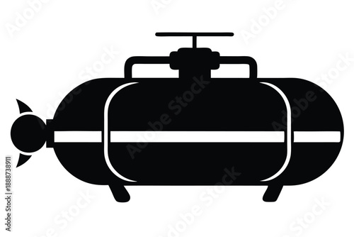 scuba tank line art silhouette vector illustration