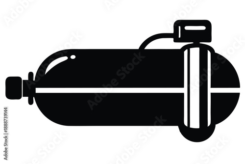 scuba tank line art silhouette vector illustration