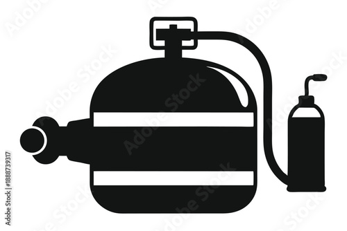 scuba tank line art silhouette vector illustration