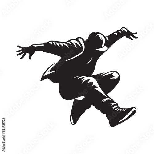 street hip hop dance style vector silhouette clip art logo design illustration icon collection.
