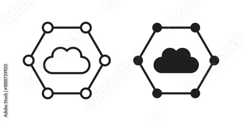 edge computing icon vector logo design element. Vector emblem template.