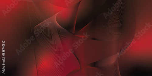 Abstract dark red background with flowing curved wave lines and fine mesh gradients, soft glow lighting, smooth motion blur, futuristic digital design, elegant minimal composition, high contrast shado