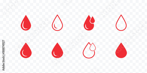 Raindrops icon line style. Graphic design element vectors. Water drop icons logo vector. Minimal teardrop icon set of liquid drops in simple vector silhouettes. Water drop icons linear icon. 