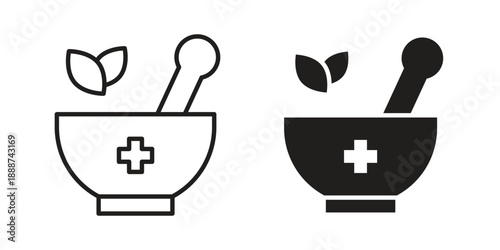 Herbal medicine icon vector logo design element. Vector emblem template.
