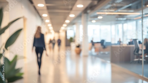 Wallpaper Mural Blurred office interior with people Torontodigital.ca