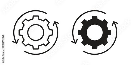 Implementation icon vector logo design element. Vector emblem template.