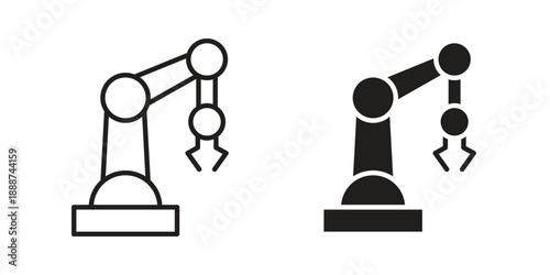 Industrial robot icon vector logo design element. Vector emblem template.