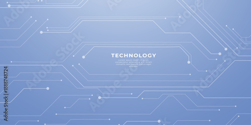 white circuit board design with electronic chip components and data lines creating futuristic tech pattern on dark digital background. Digital technology