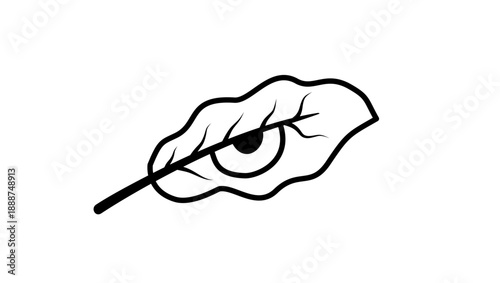 Leaf Eye, black isolated silhouette