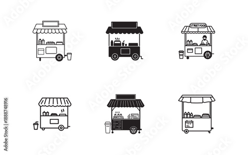 Street Food Carts in Urban Setting