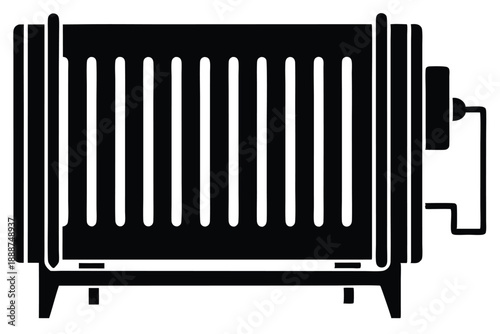 radiator heater line art silhouette vector illustration