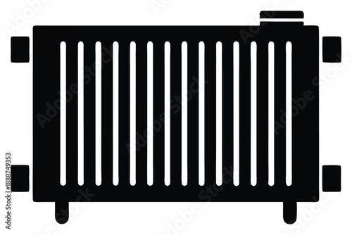 radiator heater line art silhouette vector illustration