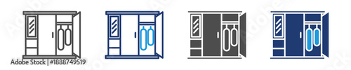 wardrobe  icon set multiple syle