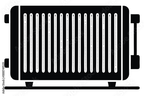 radiator heater line art silhouette vector illustration