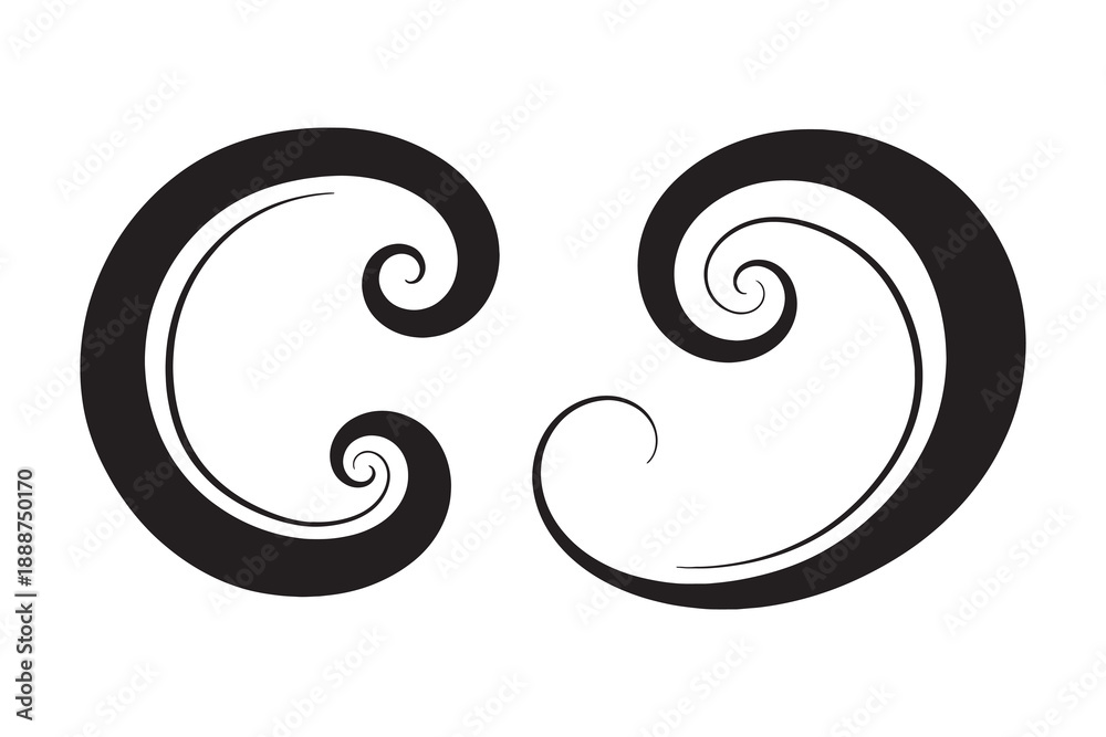 Obraz premium Elegant black swirl decorative ornament vector set