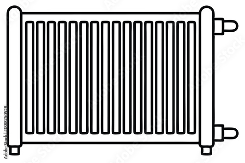 radiator heater line art silhouette vector illustration