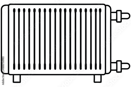 radiator heater line art silhouette vector illustration
