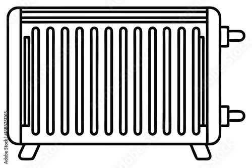 radiator heater line art silhouette vector illustration