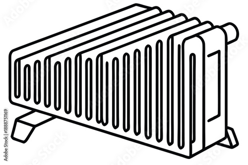 radiator heater line art silhouette vector illustration