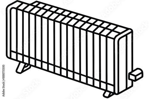 radiator heater line art silhouette vector illustration