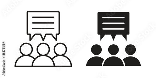 Public opinion icon vector logo design element. Vector emblem template.