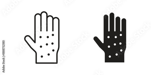 Rash hand icon vector logo design element. Vector emblem template.