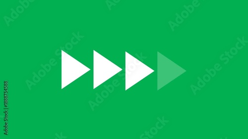 Fast Forward Icon Animation on Green Screen Background for Media Player Controls